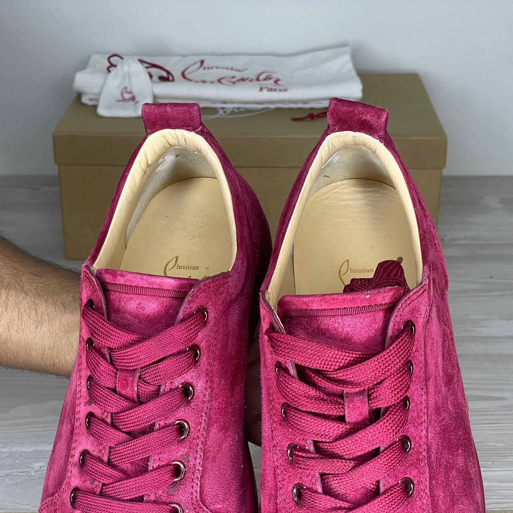 Christian Louboutin Sneakers, 'Sanguine' Junior Spikes (41.5) 📍