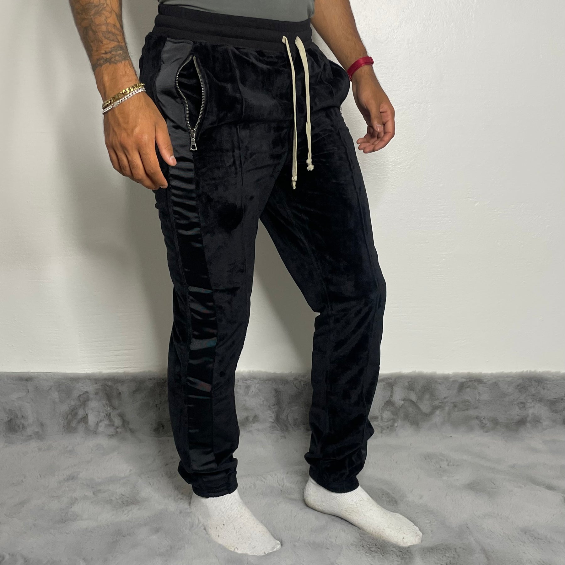 Ojardorf Bukser, Herre 'Sort' Velour (Medium) 👖