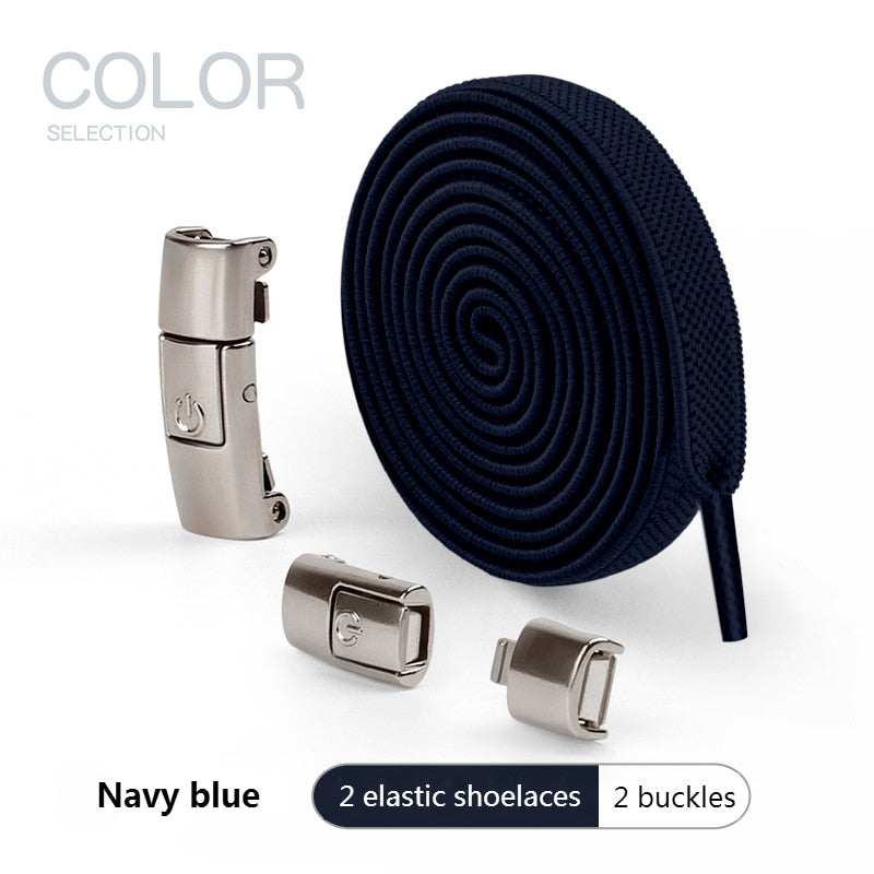 No Tie Shoe, laces Press Lock Shoelaces without ties Elastic Laces Sneaker Kids Adult 8MM Widened Flat Shoelace for Shoes