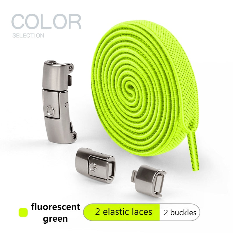 No Tie Shoe, laces Press Lock Shoelaces without ties Elastic Laces Sneaker Kids Adult 8MM Widened Flat Shoelace for Shoes
