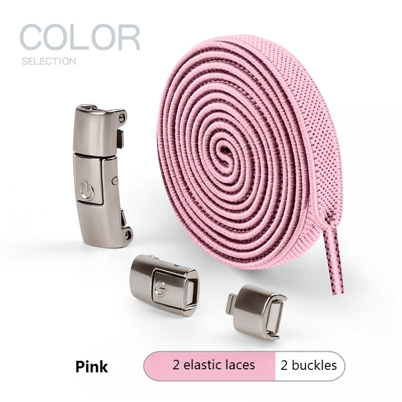 No Tie Shoe, laces Press Lock Shoelaces without ties Elastic Laces Sneaker Kids Adult 8MM Widened Flat Shoelace for Shoes
