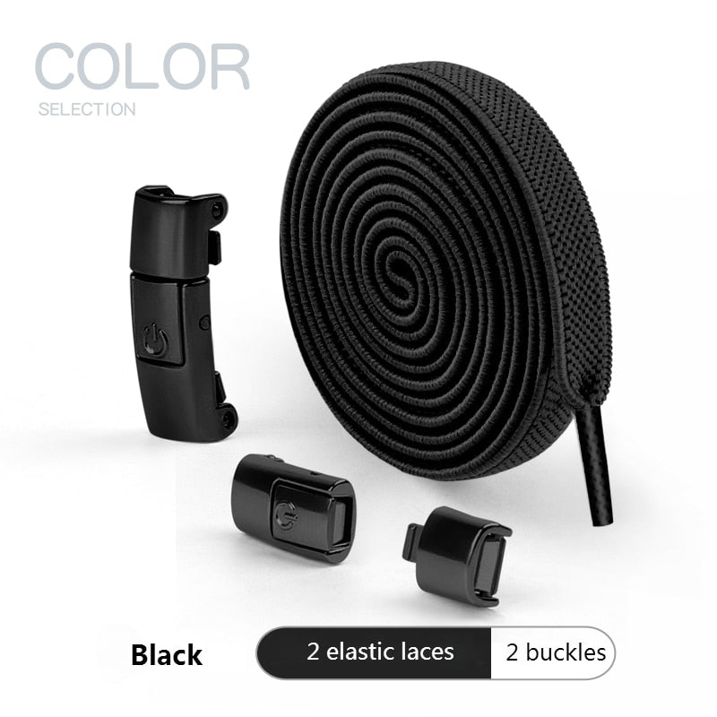 No Tie Shoe, laces Press Lock Shoelaces without ties Elastic Laces Sneaker Kids Adult 8MM Widened Flat Shoelace for Shoes