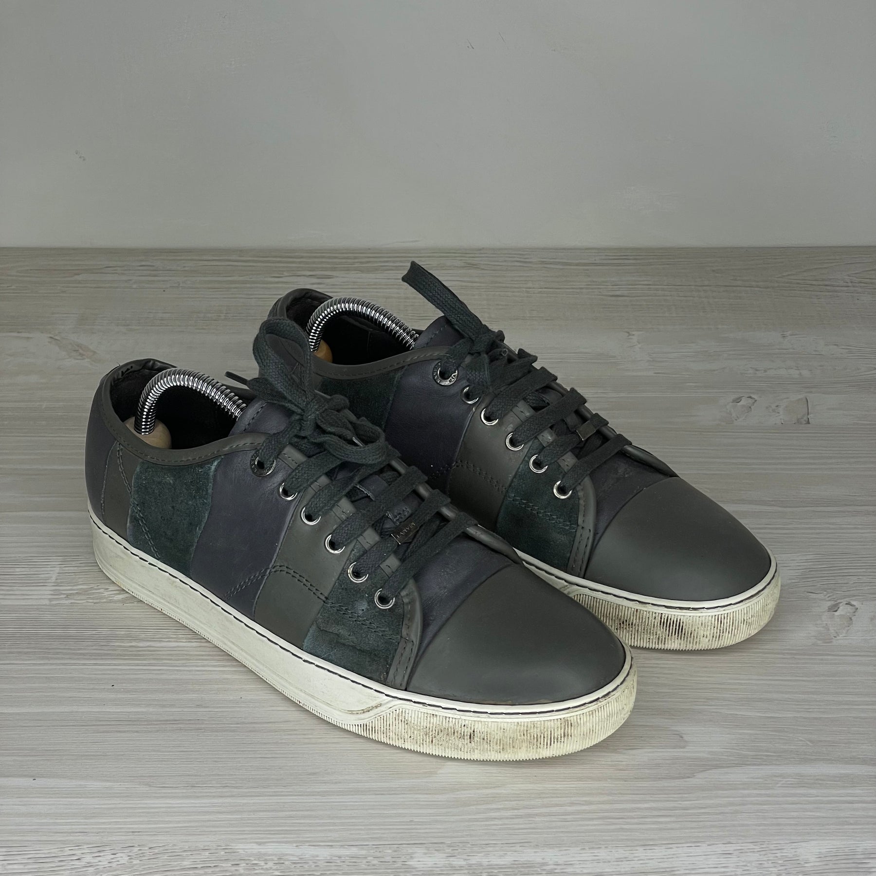 Lanvin Sneakers, 'Army Green Suede' Mat Toe (39)