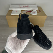 Christian Louboutin Sneakers, 'Black Suede' Junior Spikes (39.5)