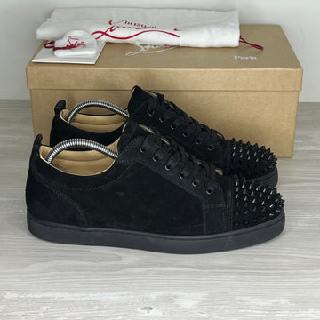 Christian Louboutin Sneakers, 'Black Suede' Junior Spikes (43)