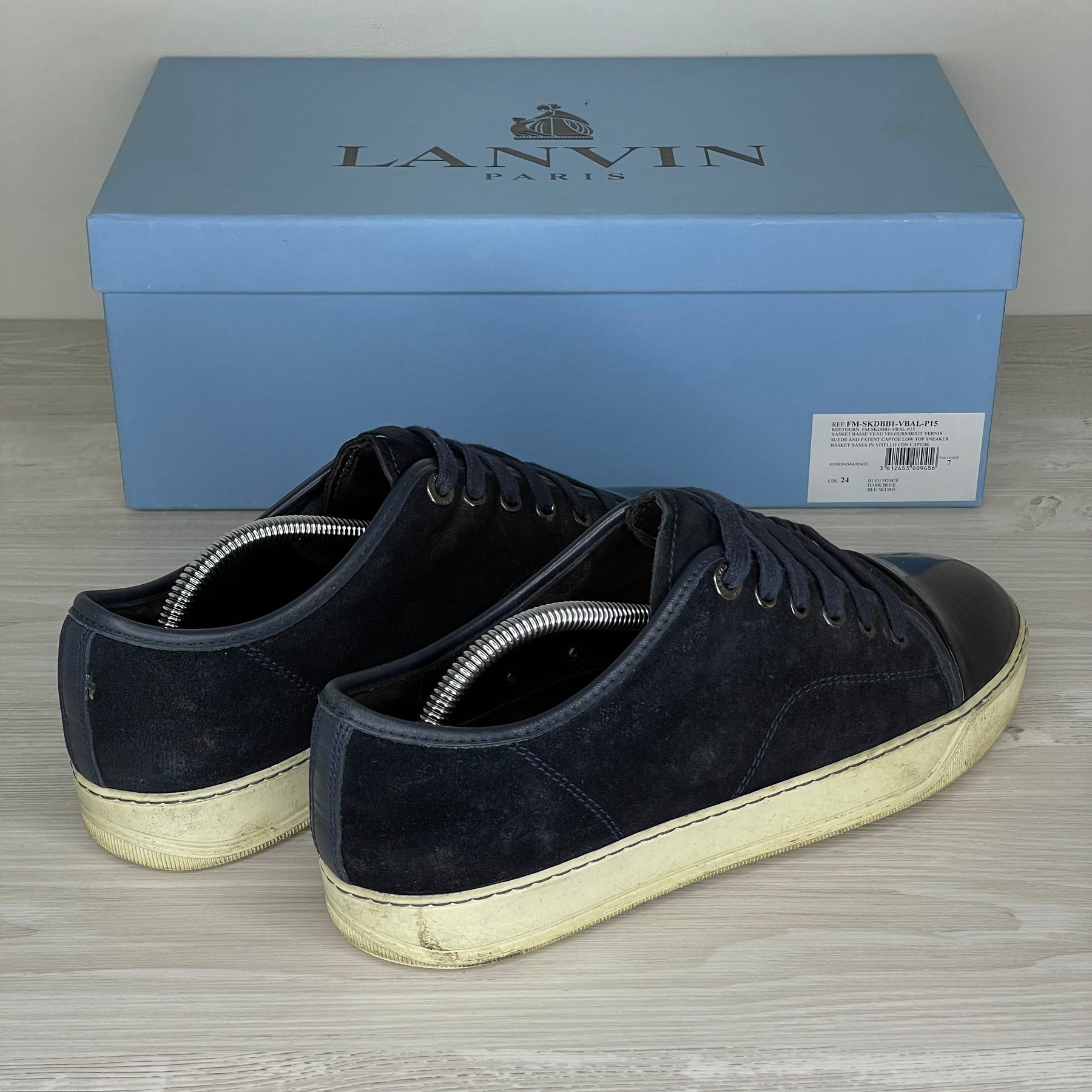 Lanvin Sneakers, 'Navy Ruskind' 'Lak Toe (41)