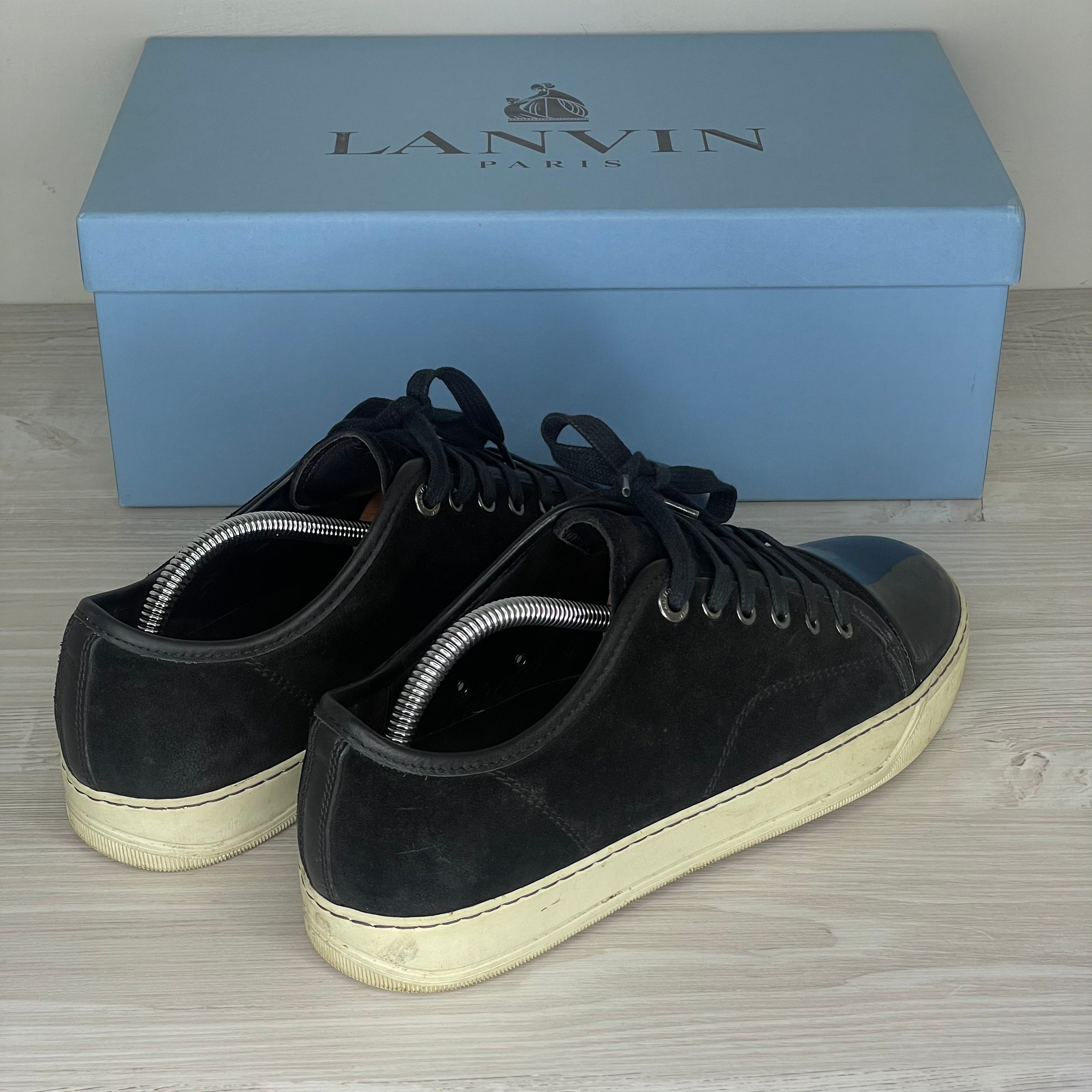 Lanvin Sneakers, 'Sort Ruskind' Lak Toe (41)