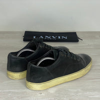Lanvin Sneakers, 'Sort Ruskind' Lak Toe (42)