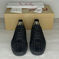 Christian Louboutin Sneakers, 'Black Suede' Junior Spikes (39.5)