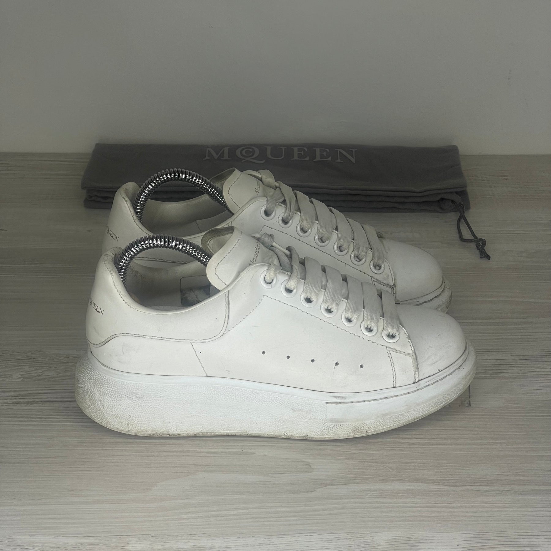 Alexander McQueen Sneakers, 'All White Leather' Oversized (37)