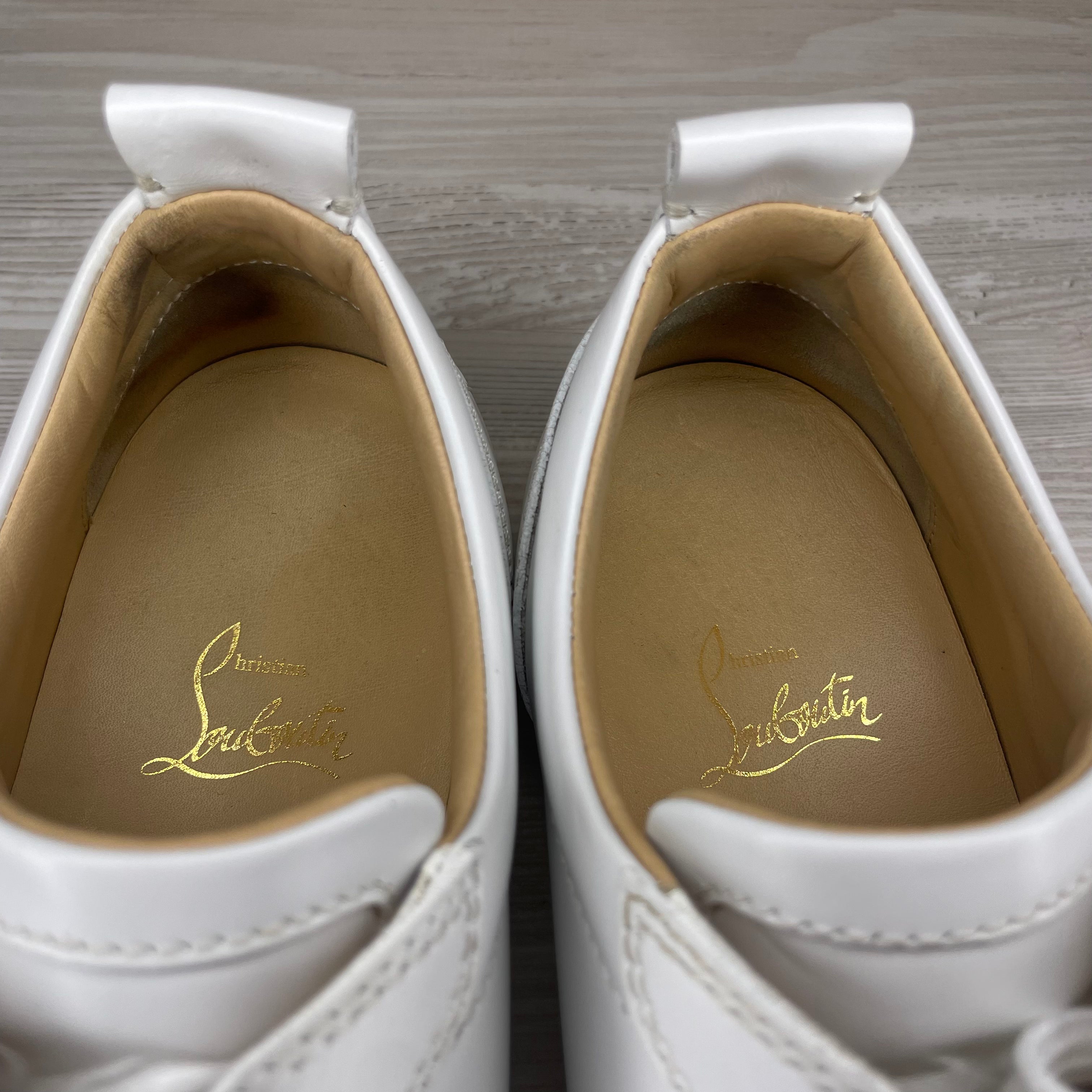 Christian Louboutin Sneakers, 'Hvid Læder' Junior Spikes (40)