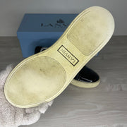 Lanvin Sneakers, 'Sort Ruskind' Lak Toe (40)