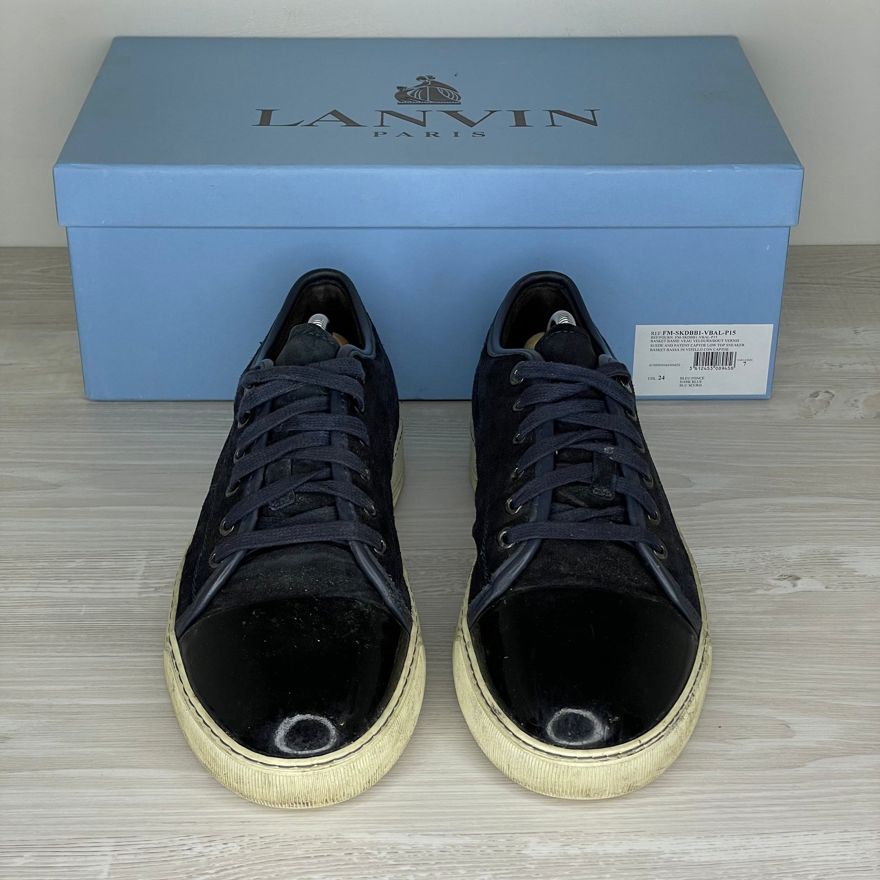 Lanvin Sneakers, 'Navy Ruskind' 'Lak Toe (41)