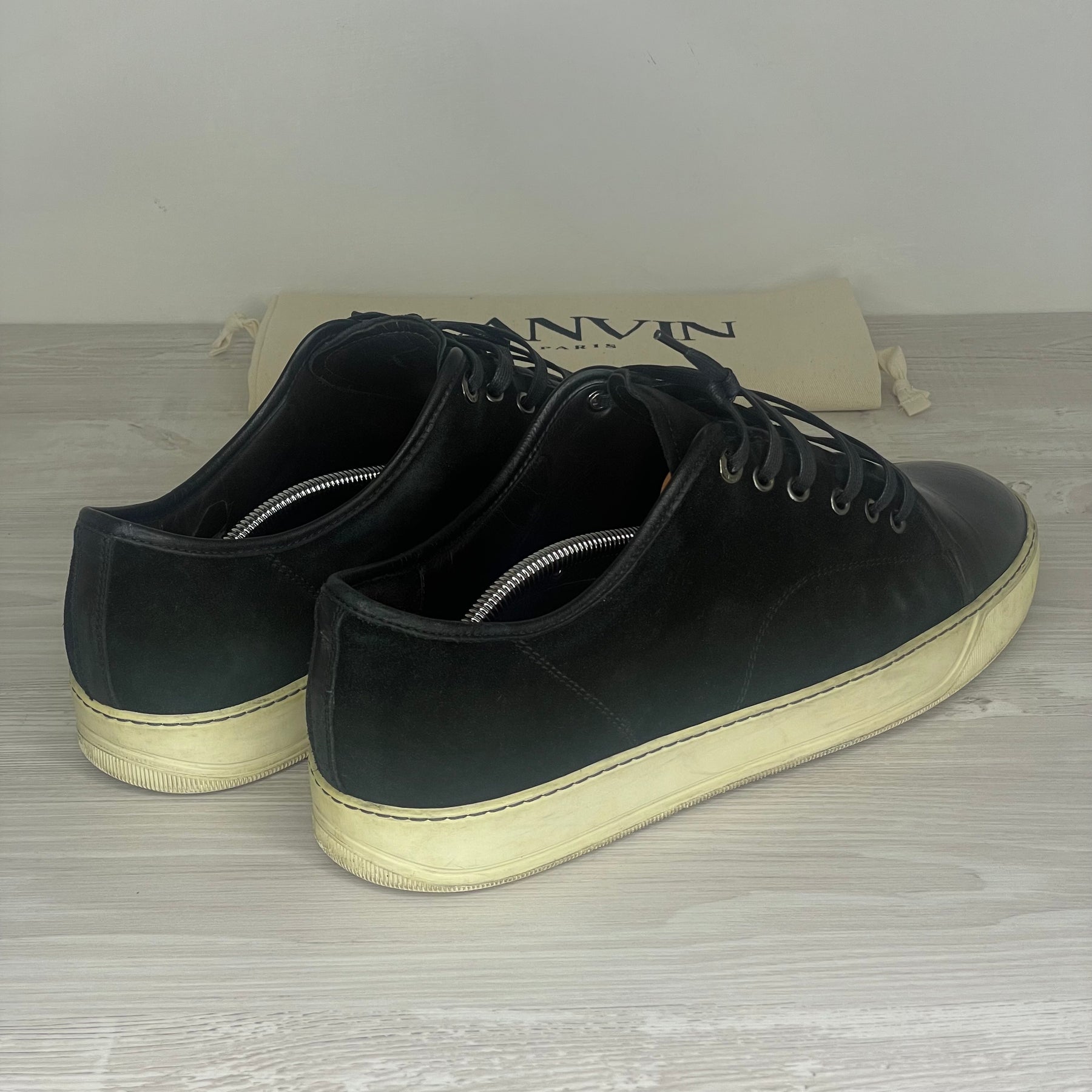 Lanvin Sneakers, 'Black Suede' Lak Toe (46)