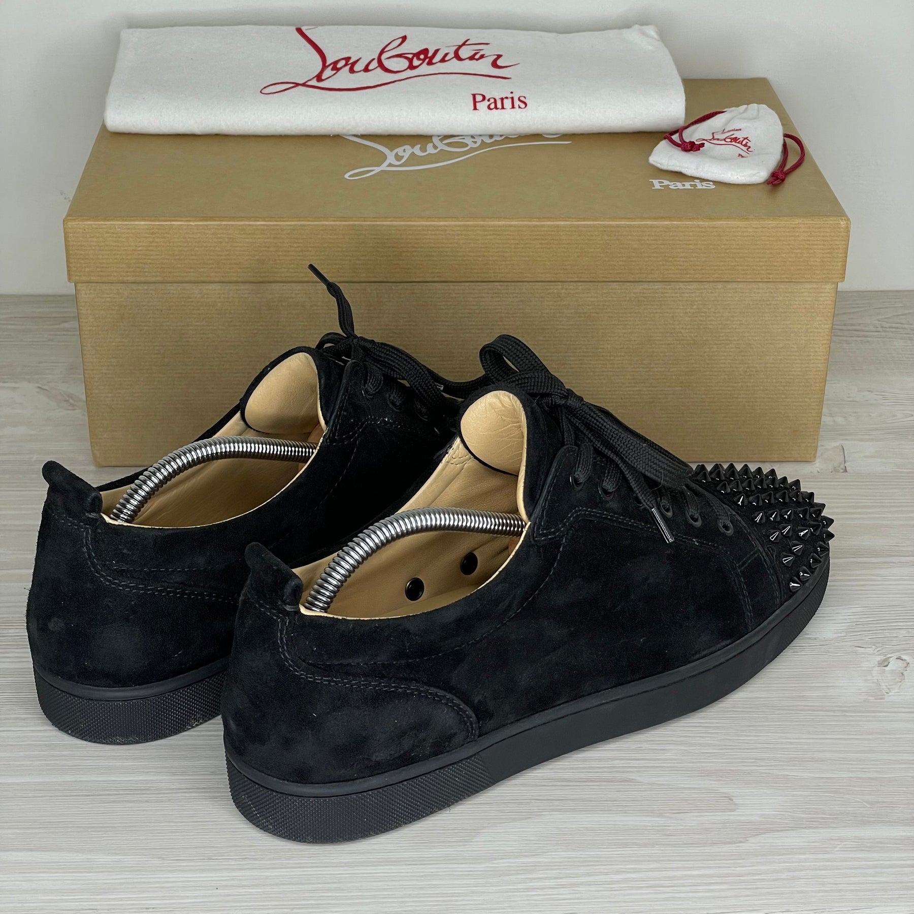 Christian Louboutin Sneakers, 'Sort Ruskind' Junior Spikes (43.5)