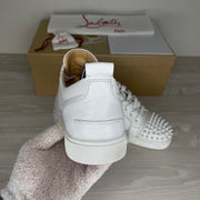 Christian Louboutin Sneakers, 'Hvid Læder' Junior Spikes (40)