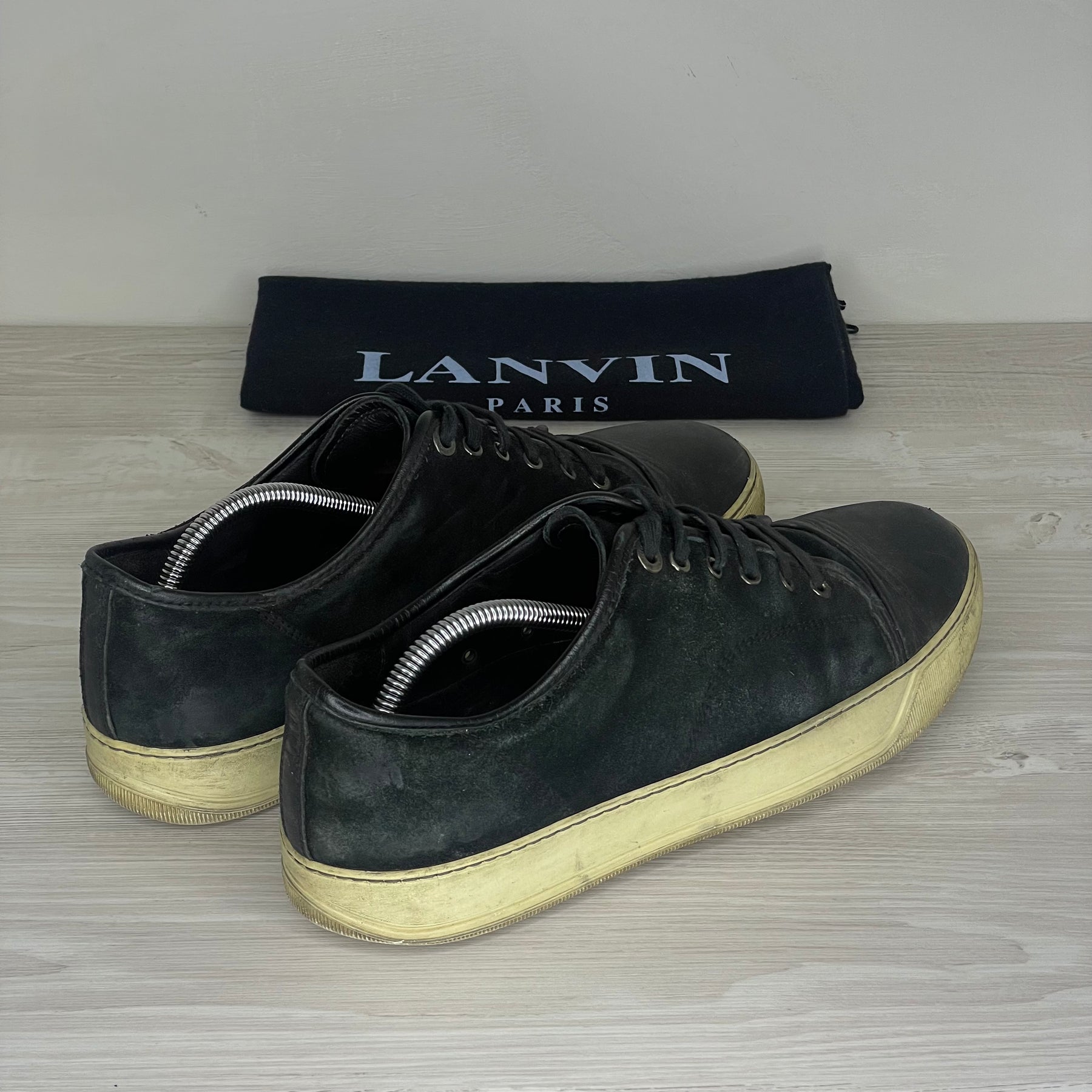 Lanvin Sneakers, 'Sort Ruskind' Mat Toe (43)