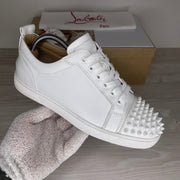 Christian Louboutin Sneakers, 'Hvid Læder' Junior Spikes (40)