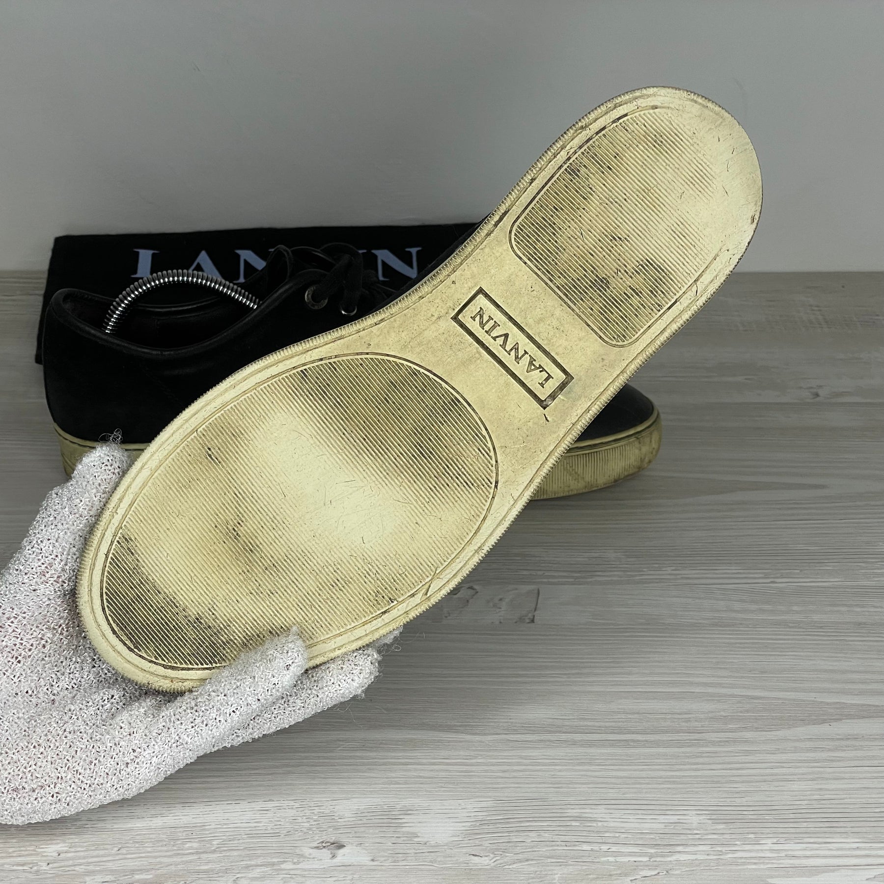 Lanvin Sneakers, 'Sort Ruskind' Mat Toe (42) 🧦