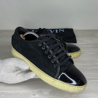 Lanvin Sneakers, 'Sort Ruskind' Lak Toe (41) 🫥