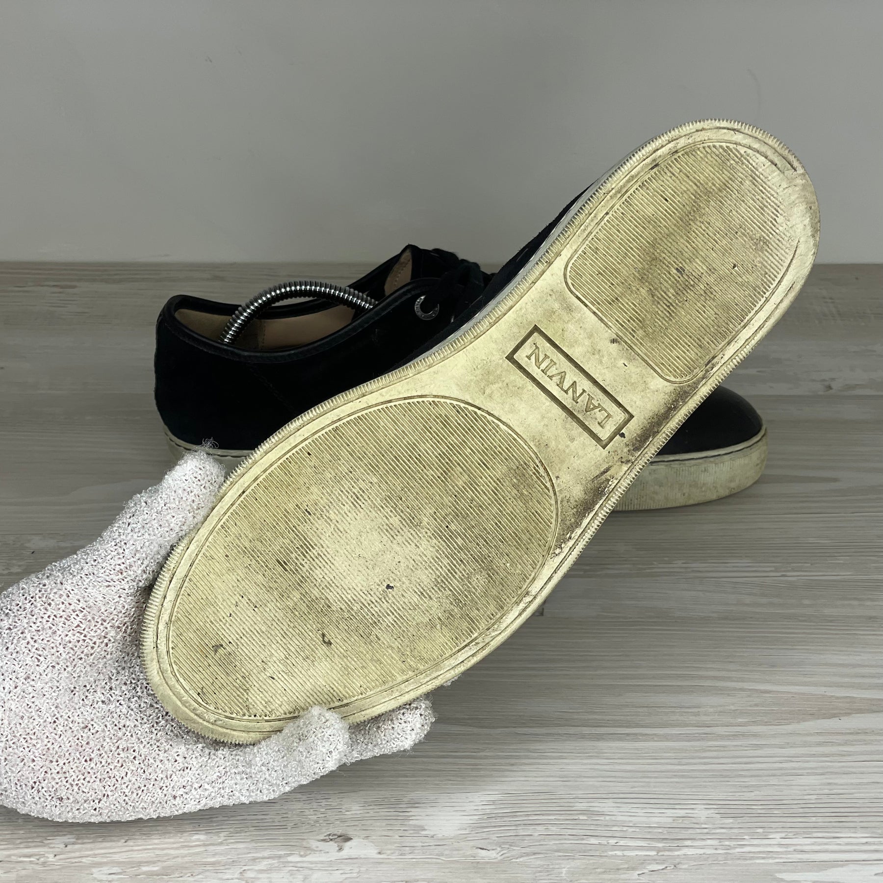 Lanvin Sneakers, 'Sort Ruskind' Mat Toe (41) 🫣