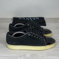 Lanvin Sneakers, 'Sort Ruskind' Lak Toe (41) 🫥