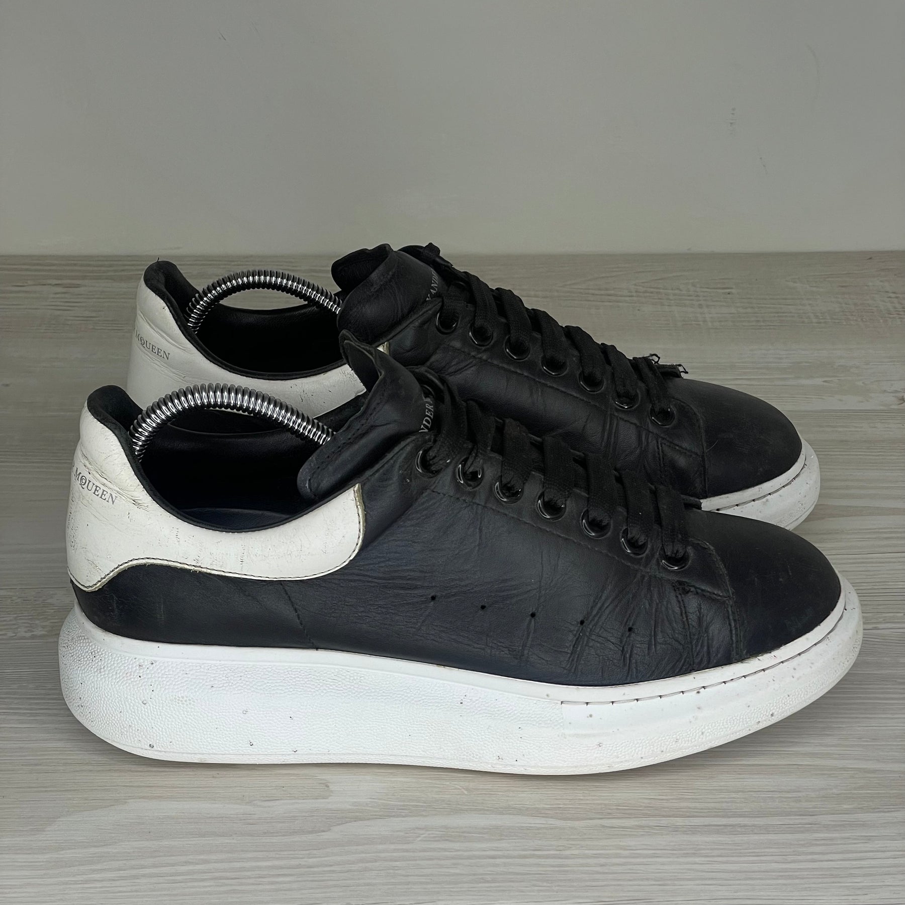 Alexander McQueen Sneakers, 'Black Leather' Oversized (43)