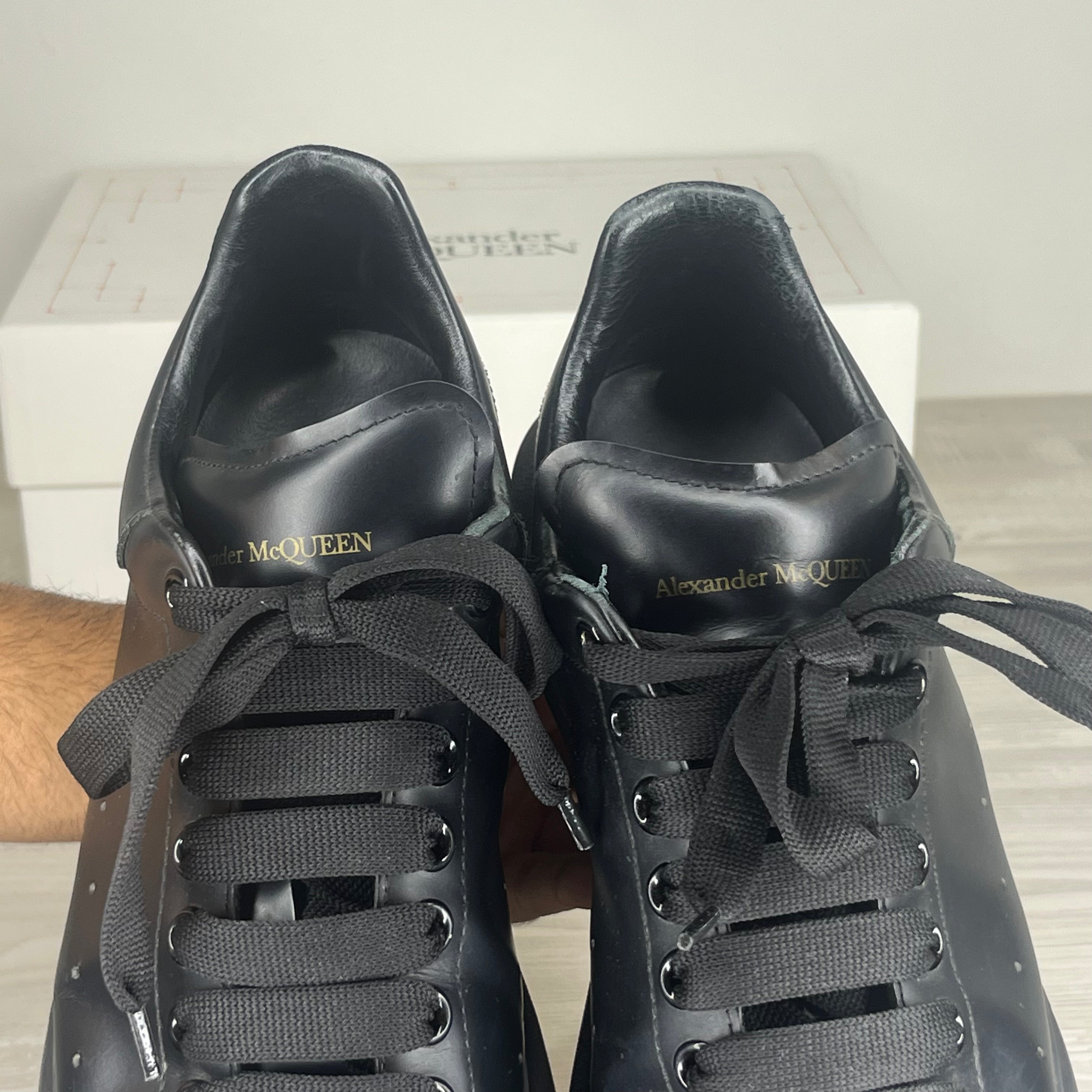 Alexander McQueen Sneakers, 'Sort Læder' Oversized (42.5)