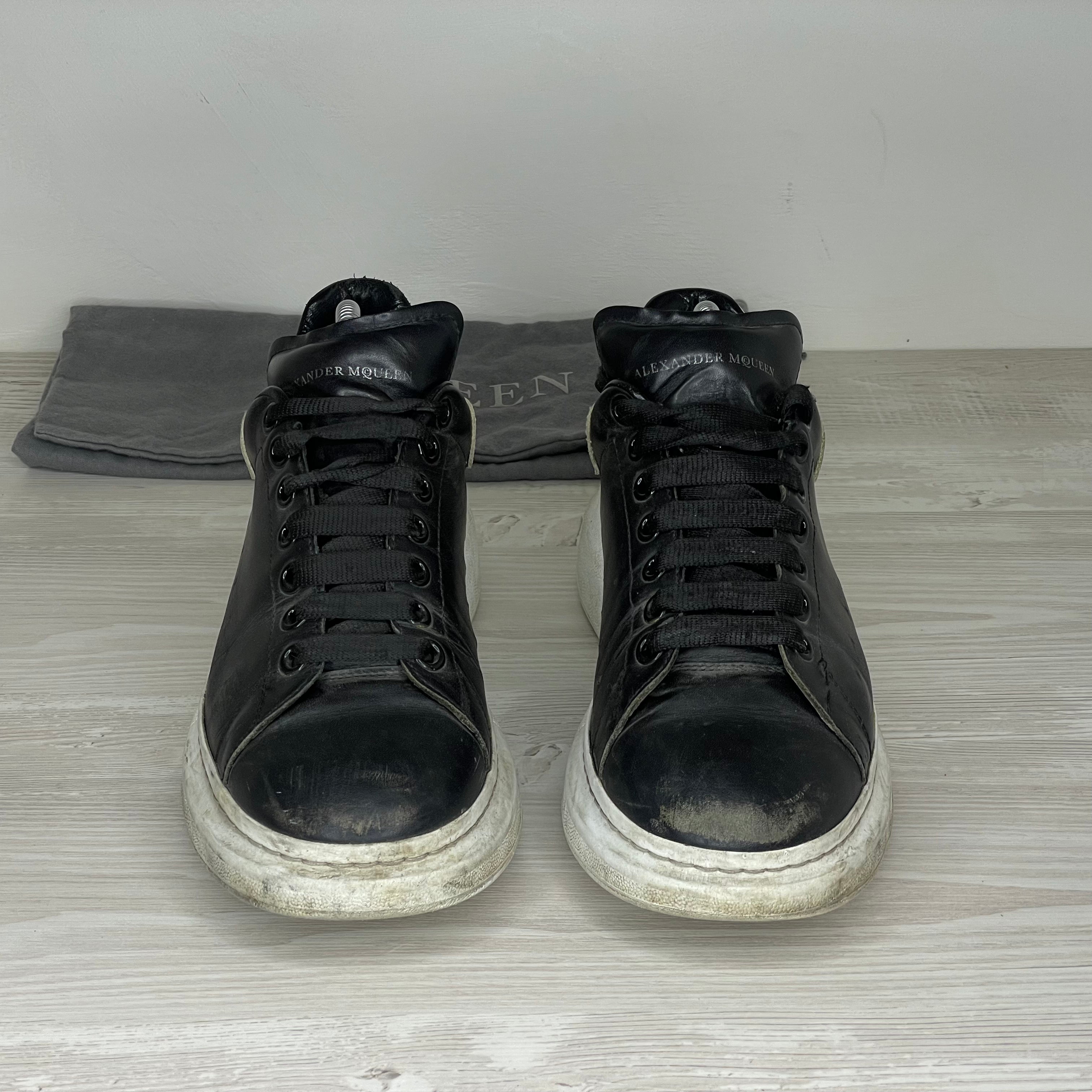 Alexander McQueen Sneakers, 'Sort Læder' Oversized (42) 🐉