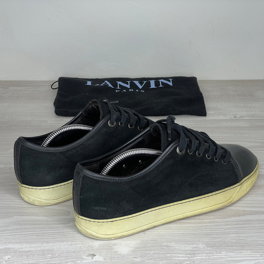 Lanvin Sneakers, 'Sort Ruskind' Lak Toe (41) 🫥