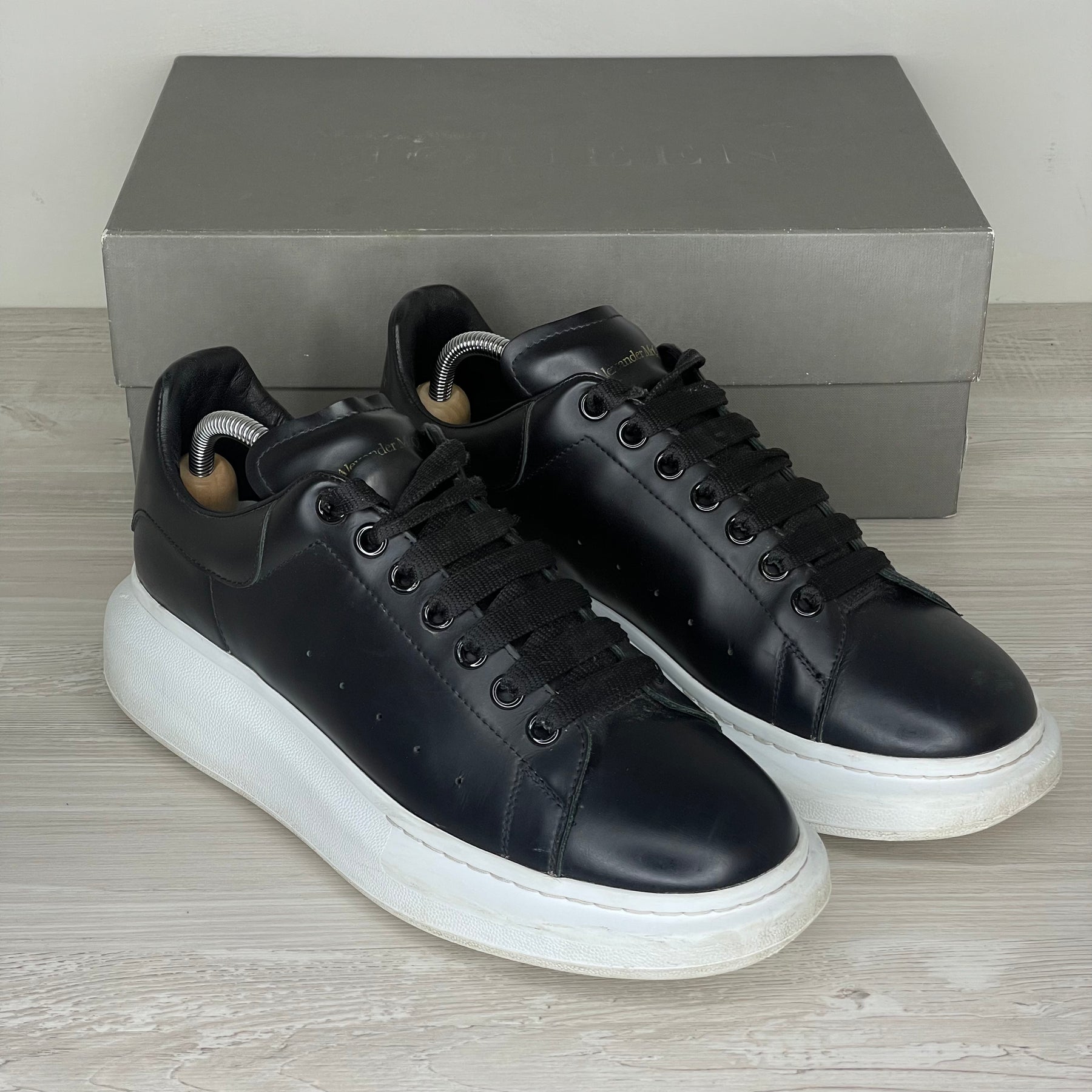Alexander McQueen Sneakers, 'Sort Læder' Oversized (43)