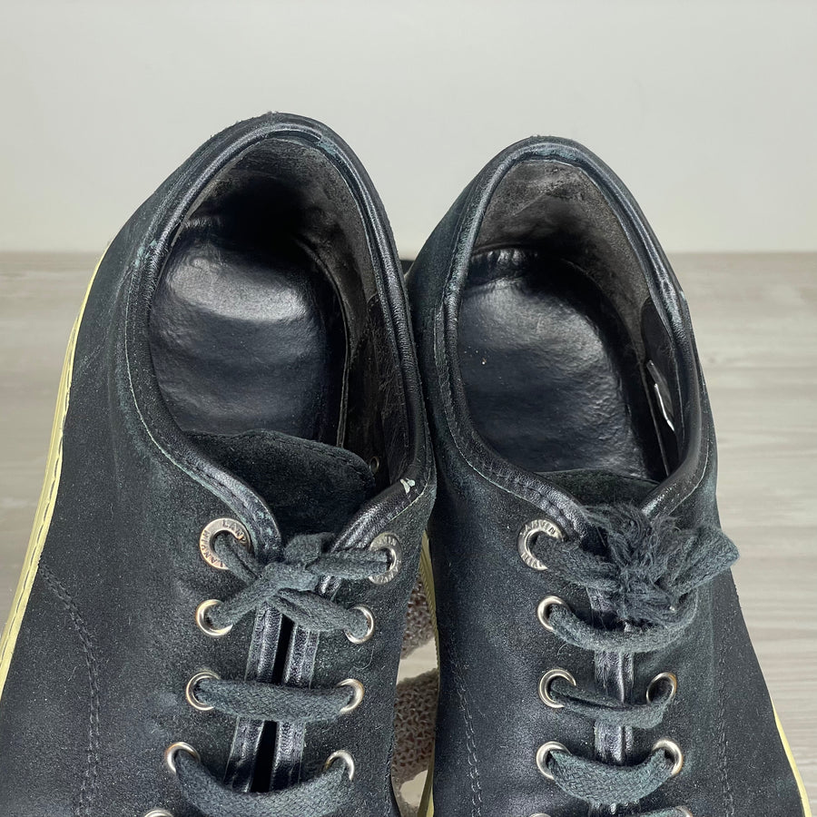 Lanvin Sneakers, 'Sort Ruskind' Lak Toe (42)
