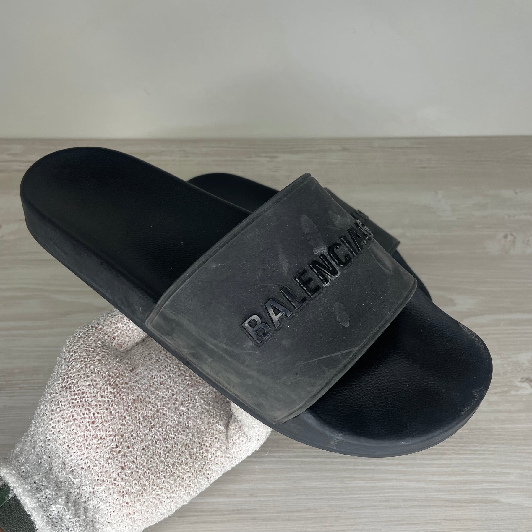 Balenciaga Sandaler, Logo Gummi Slides (44)