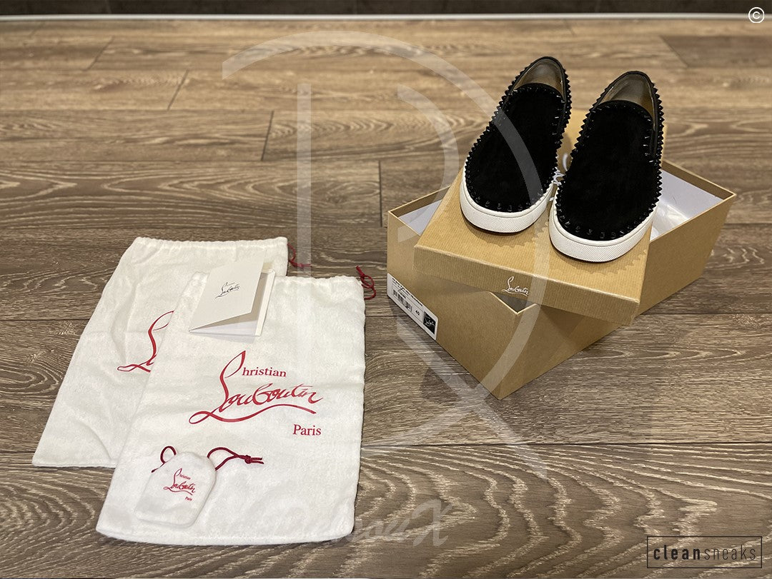 Christian Louboutin ’Black Suede' Pik Boat (40) 🩸