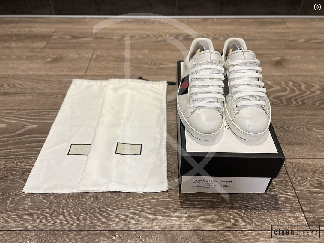Gucci Ace Classic 'White Leather' (44.5) ✌🏽
