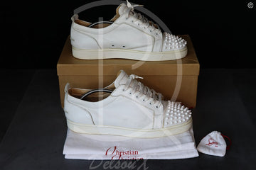 Christian Louboutin 'White Leather' Junior Spikes (44.5) 🪙