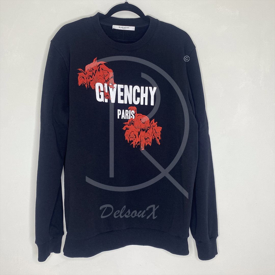 Givenchy Paris 'Red Bee' Sort Herre Sweatshirt (M) 🏴‍☠️