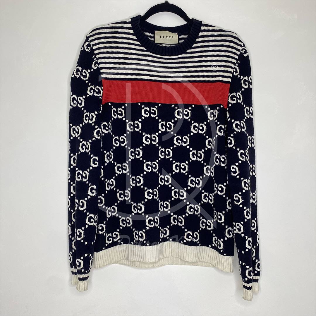 Gucci GG Stripe Sweatshirt Herre (S) 🌹
