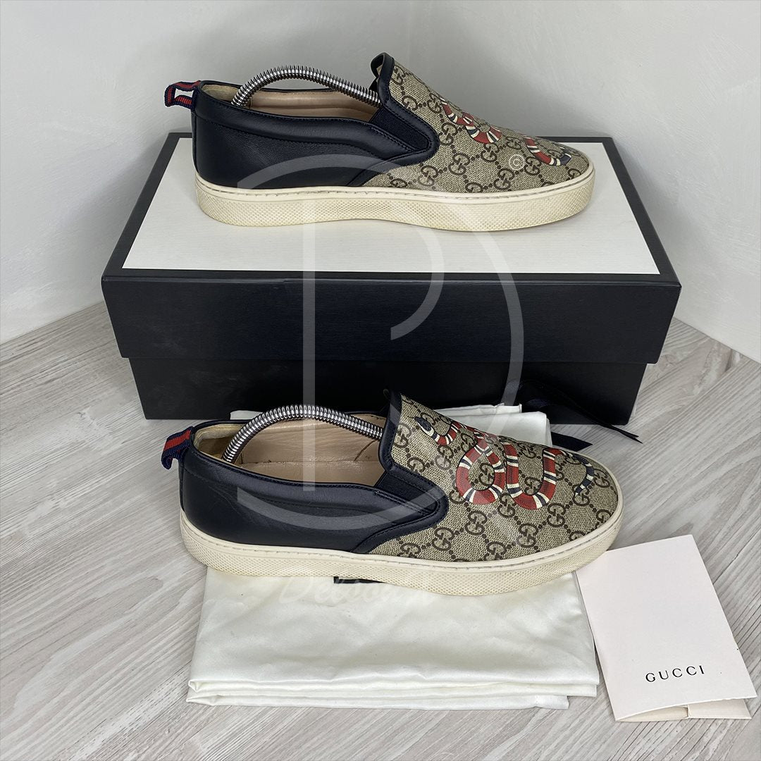 Gucci Herrre 'Kingsnake' GG Print Supreme Slip-Ons Sneaker (41.5) 🦍