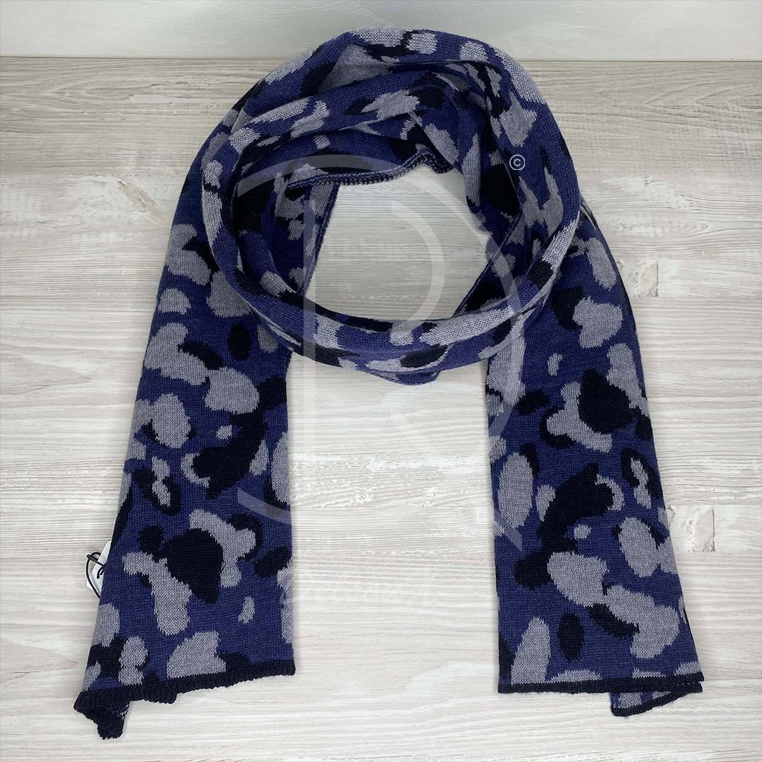 Lanvin Unisex 'Grå Camouflage' Uld Halstørklæde (One Size) ❄️