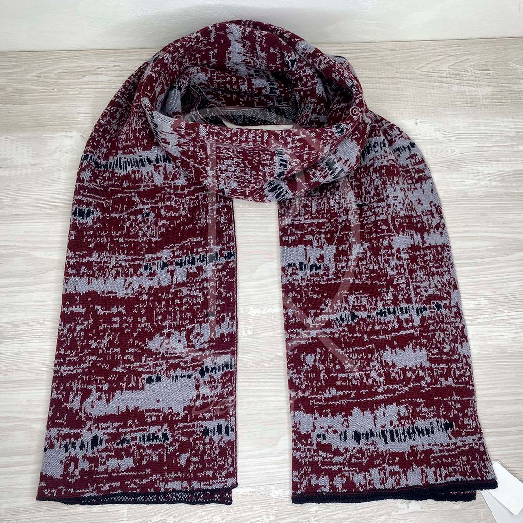 Lanvin Unisex 'Red Maroon Design' Uld Halstørklæde (One Size) 🧰