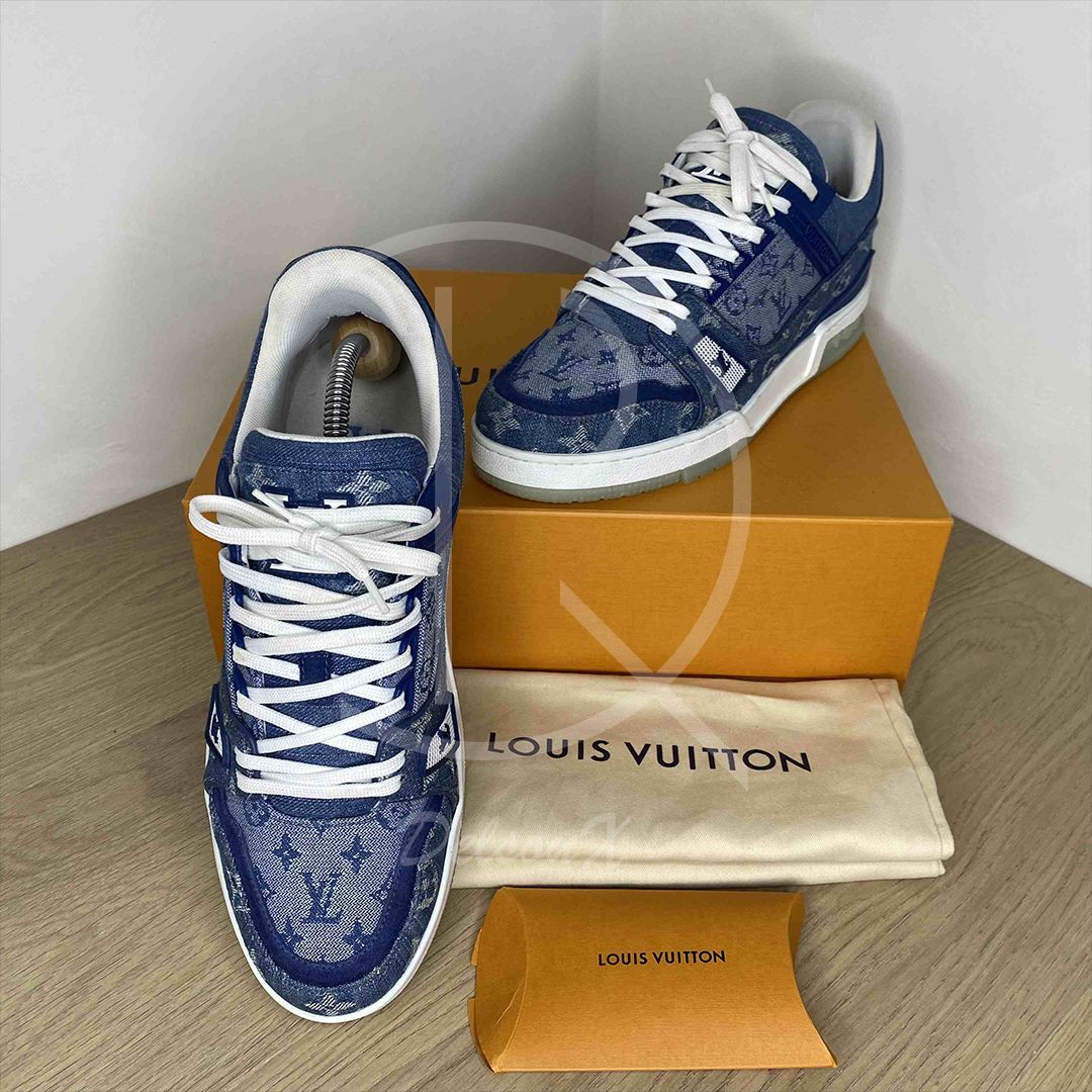 Louis Vuitton Trainer Sneaker 'Denim Monogram' (42.5) 👑