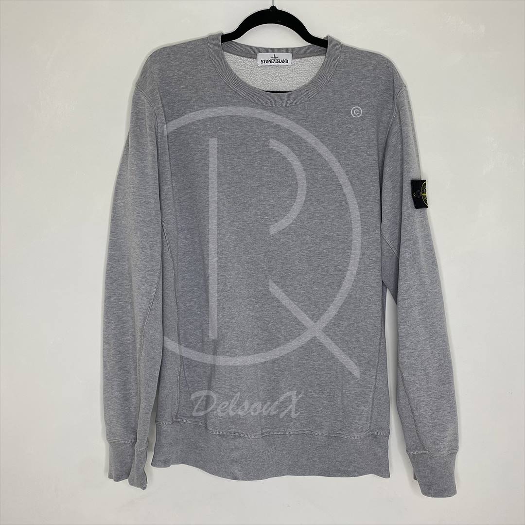 Stone Island Basic Grå Crew Neck Sweatshirt Herre (XL) 🌑