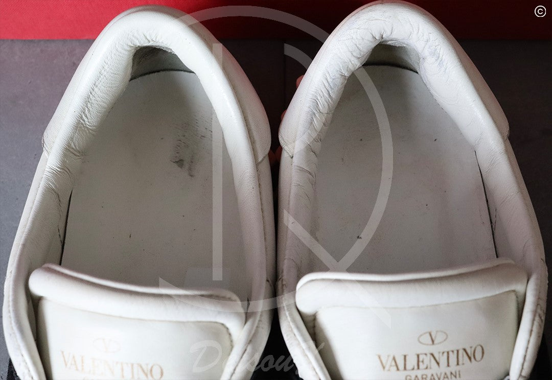 Valentino Sneakers, 'Black Stripe' Open Slip-ons (40) 🤴🏽