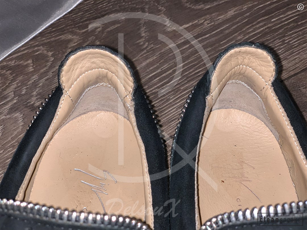 Giuseppe Zanotti 'Frankie' Low Croc Suede W. Silver Zip (41) 🤐