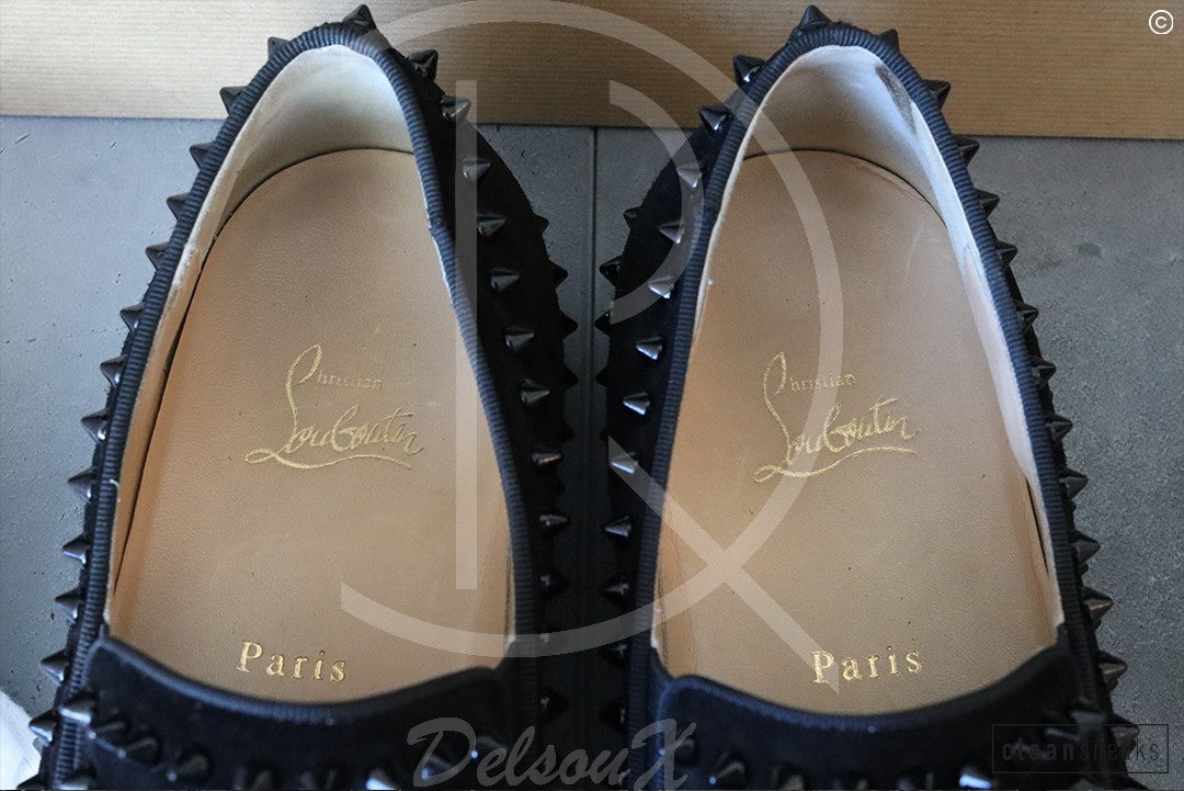 Christian Louboutin 'Black Suede' Pik Boat (42.5) 🏰