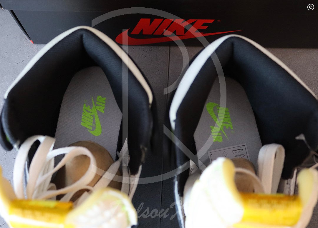 Nike Air Jordan 1 Retro High White Black 'Volt' University Gold (43)  ⚡️