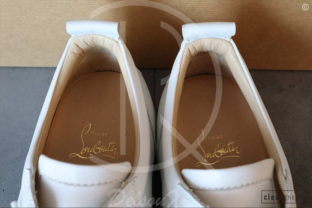 Christian Louboutin 'White Leather' Junior Spikes (42.5) 🕊