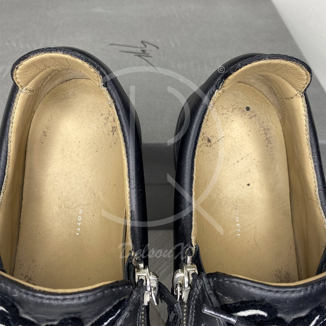 Giuseppe Zanotti Frankie 'All Black' Low Croc Zipped (41.5)