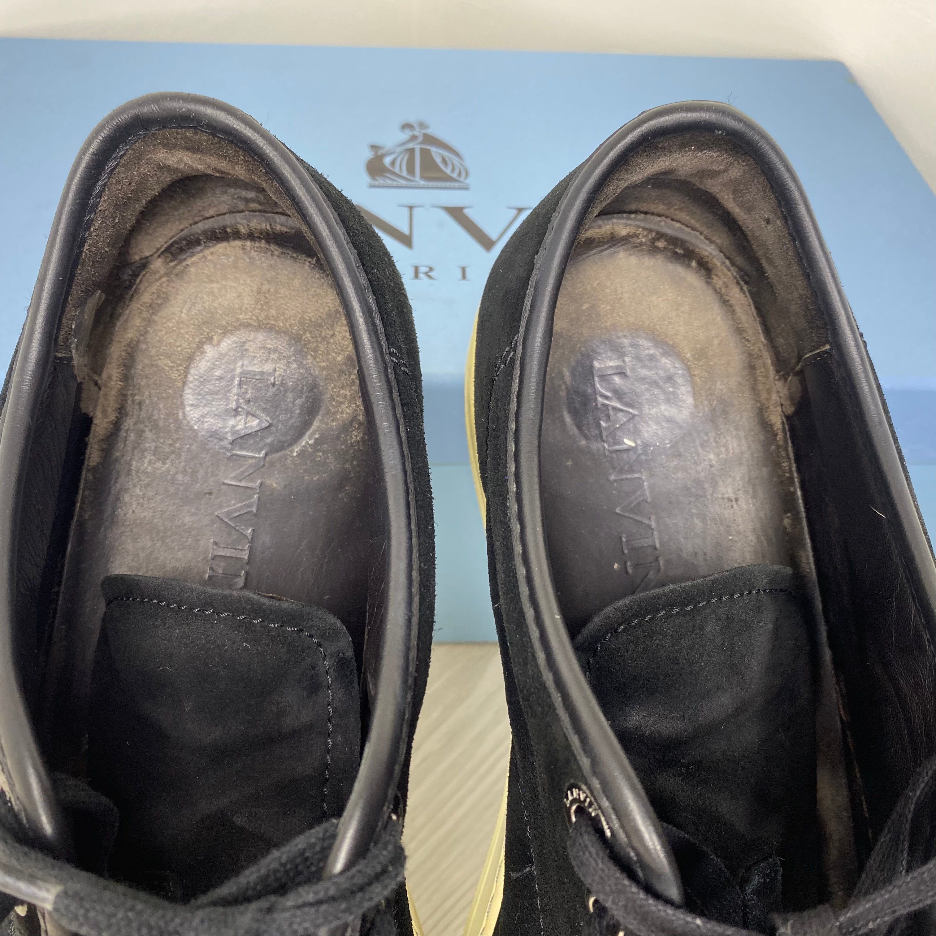 Lanvin Sneakers, 'Black Suede' Lak Toe Herre (42) 🕶